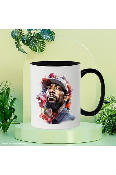StoryGift Romania Mug With Nipsey Hussle, Celebrity, Star, Artist, Multicolor 330 ml, Ceramic, With