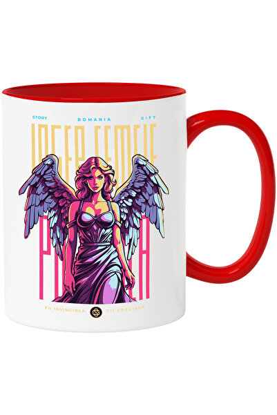 StoryGift Romania Cana Femeie Cu Aripi De Inger, Mesaj Motivational Fii Invin...