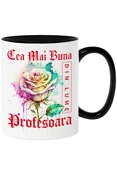 StoryGift Romania Cana Cu Textul Cea Mai Buna Profesoara, Din Lume, Floare, T...