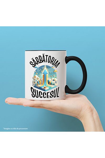 StoryGift Romania Mug Celebrating Success, Spaceship Taking Off Business, 330ml, Ceramic with Handle, With ,STG