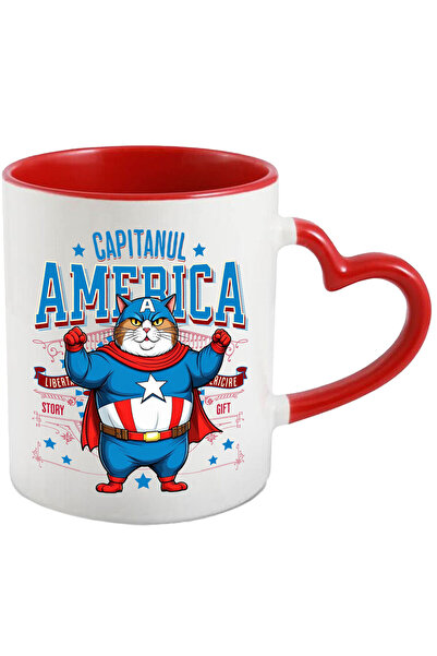 StoryGift Romania Cana Cu Pisica Amuzanta, Pufoasa Si Grasa In Costum De Capi...