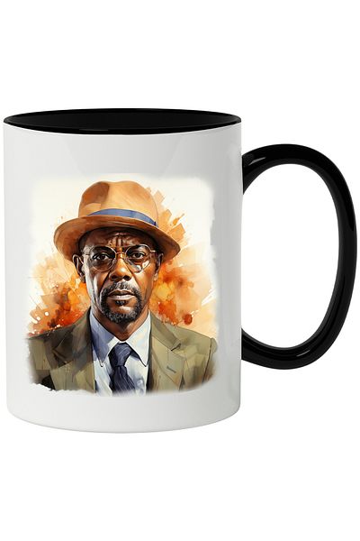 StoryGift Romania Mug With Samuel L. Jackson, Actor, Movies, Hat, Glasses, Multicolor 330 ml, C, With
