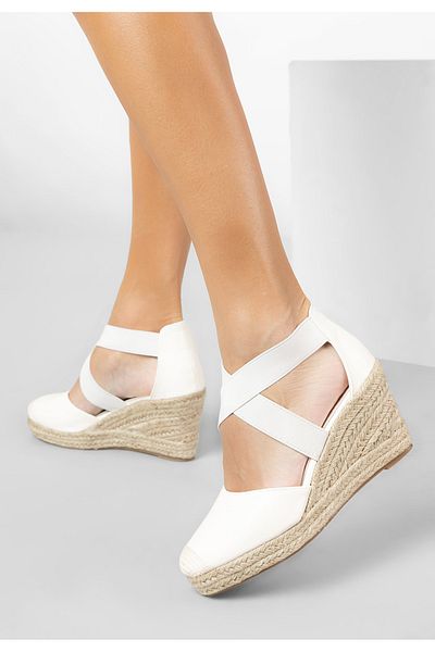 B T Shoes Rosaria white platform sandals