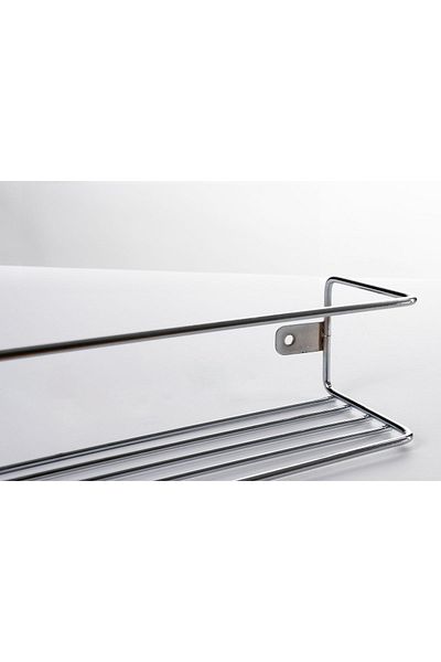 Jusso Multi-Purpose Single Tier Shelf Spice Rack Metal Spice Stand Kitchen Shelf Chrome