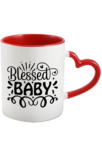 StoryGift Romania Cana Cu Inimioare Pentru Un Bebelus Binecuvantat - Dragoste Afectiune Cu Maner I, Cu ,stg