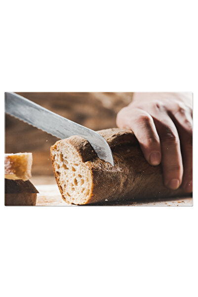StoryGift Romania Tablou Canvas Om In Bucatarie Cu Paine Si Cutit