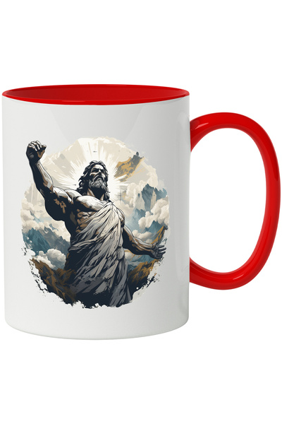 StoryGift Romania Cana Cu Zeus, Statuie, Munte, Stanca, Mitologie, Cer, Multicolor 330 Ml, Ceramic, Cu ,stg