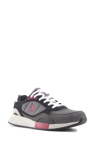 U.S. Polo Assn. U.S.POLO ASSN LEMAR 4FX - Γκρι και κόκκινα άνετα casual αθλητικά παπούτσια