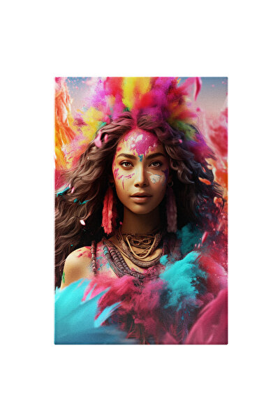 StoryGift Romania Tablou Canvas: Portret Femeie Șatenă Stil Indian, Carnaval ...