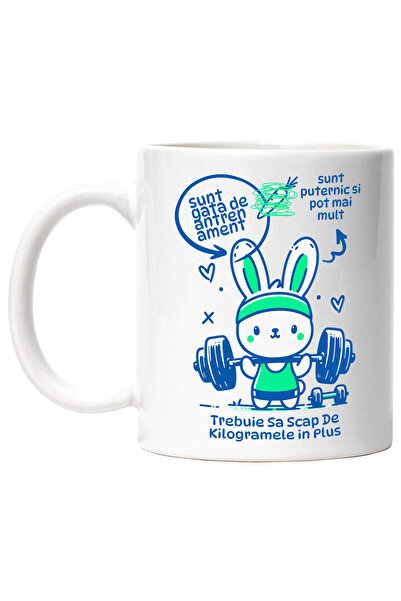 StoryGift Romania Cana Cu Iepure Haios La Sala Sportiv Ridicat Bara Greutati ...