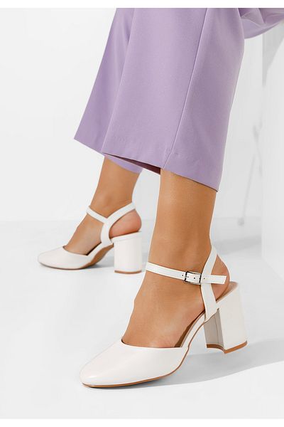 B T Shoes Asmita white slingback shoes