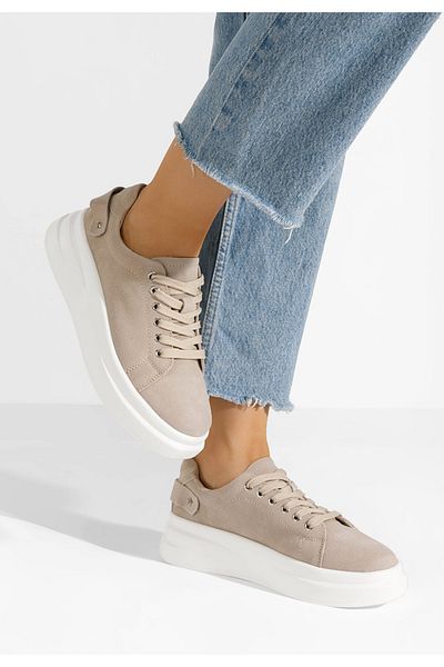 B T Shoes Sneakers Dama Piele Valonia Bej