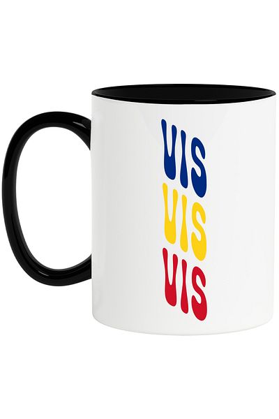 StoryGift Romania The Word Dream Mug, in the Colors of the Romanian Flag, Red, Yellow, Blue, Text, With
