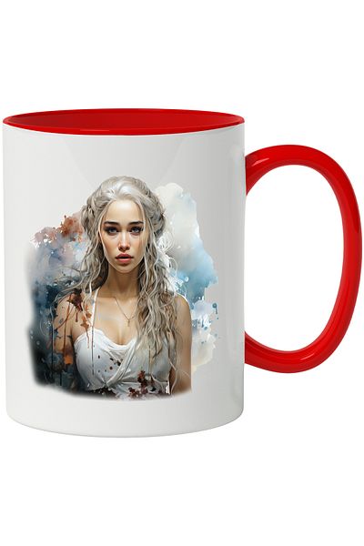 StoryGift Romania Mug With Daenerys, Game Of Thrones, Character, Fantasy, Multicolor 330 ml, Ceramic, With