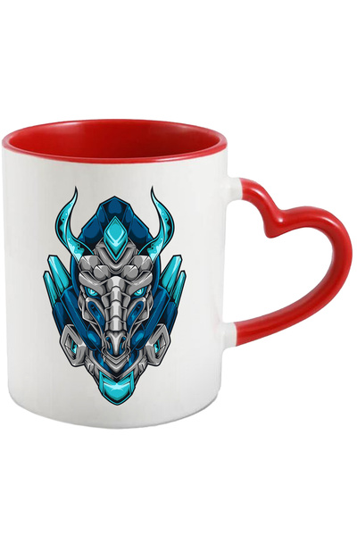 StoryGift Romania Cana Cu Dragon, Mecha, Robot, Sci Fi, Cyberpunk, Coarne, Multicolor 330 Ml, Cer, Cu ,stg