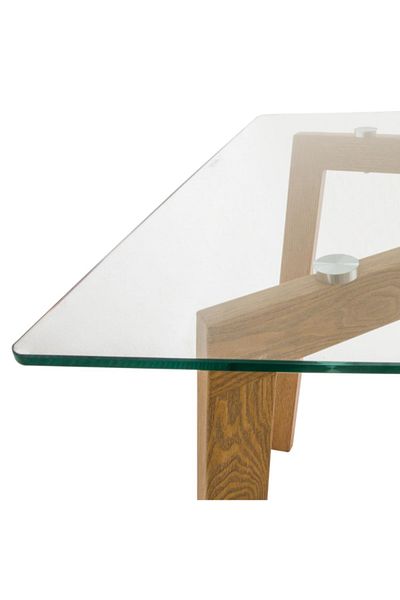 Atmosphera Taho Rectangular Tempered Glass Coffee Table 45 x 60 x 110 cm