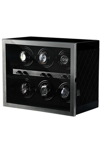 iUni Automatic Watch Winder Box, Luxury Watch Winder 6 Black