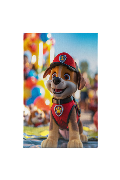 StoryGift Romania Tablou Canvas: Patrula Secretă Cu Cățel Costum Roșu În Șezu...