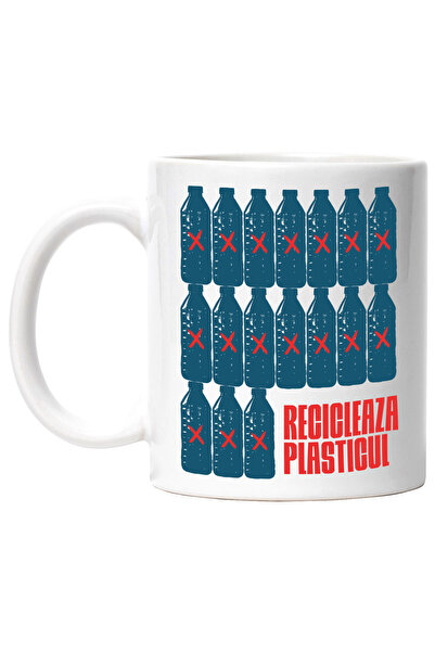 StoryGift Romania Cana Recicleaza Plasticul Sticle Reciclare Poluare, 330ml, ...