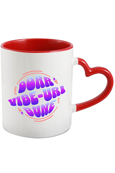 StoryGift Romania Cana Cu Text Stil Sfera Rachete Mesaj Limba Romana Doar Vibe-uri Bune, Ceramica,, Cu ,stg