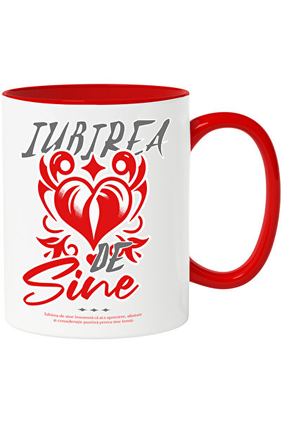 StoryGift Romania Cana Iubirea De Sine Inima Self Love , 330ml, Ceramic Cu Ma...