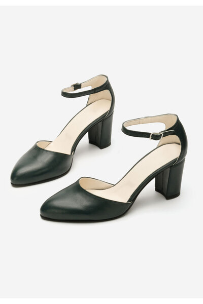 B T Shoes Zelené lodičky s páskem Praia