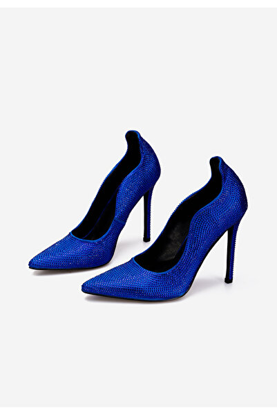 B T Shoes Modré elegantné lodičky Carmona