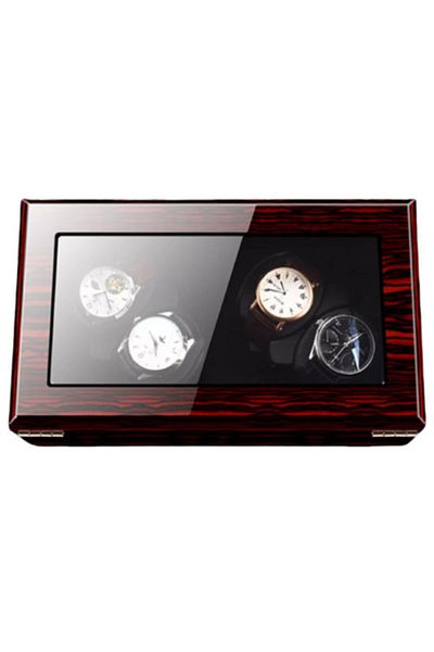 iUni Automatický natahovač hodinek, Watch Winder 4 Mahagon-Černá