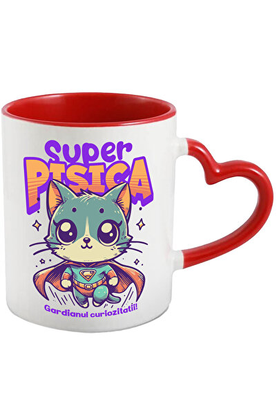 StoryGift Romania Cana Super Pisica-gardianul Curiozitatii!, 330ml, Ceramica ...