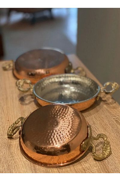 garaccu 3 Piece Copper Pan Omelette Pan Menemen Pan