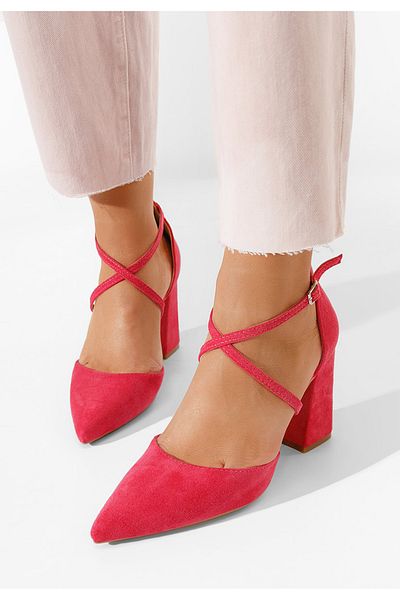 B T Shoes Demitra fuchsia chunky heel shoes