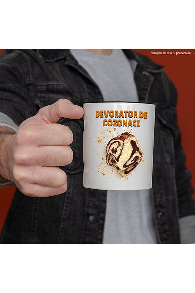 StoryGift Romania Traditional Romanian tasty slice cozonaci devourer mug, 330ml, Ceramic, With, STG