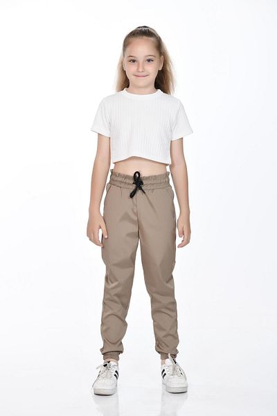 Kamex Girl's Elastic Waist Pocket Burgaz Trousers
