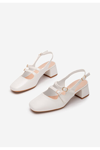 B T Shoes Sivida Slingback Shoes White