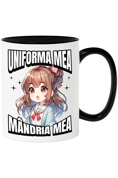 StoryGift Romania Mug My uniform, my pride girl at school education, 330ml, Ceramic with Handle, With
