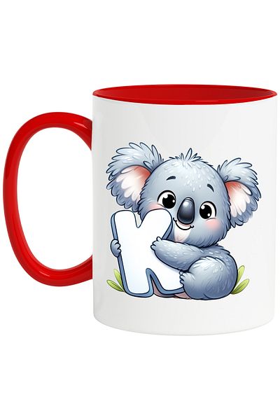 StoryGift Romania Mug with a Koala bear with the letter "K", illustration, for children, school, student, , With