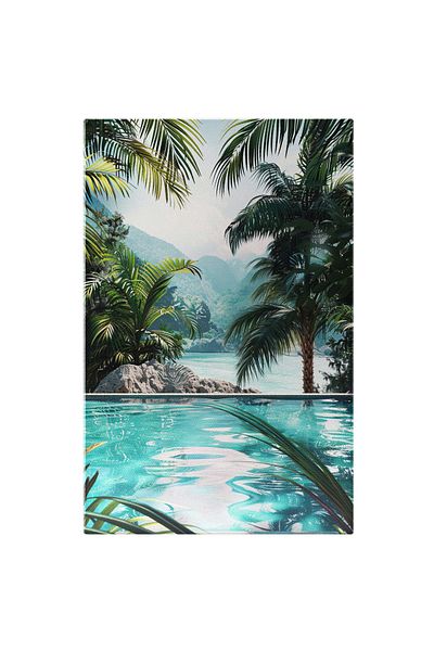 StoryGift Romania Tablou Canvas O Oază De Relaxare Piscina În Mijlocul Naturii La Capătul Lumii Malul Oceanului ,