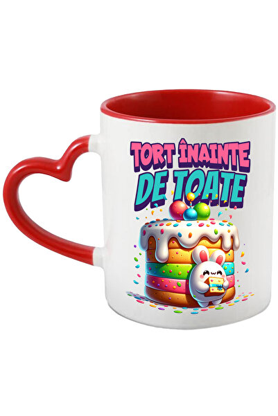 StoryGift Romania Cana Tort Inainte De Toate, Zi Aniversara, La Multi Ani! Petrecere, 330ml, Ceram, Cu ,stg