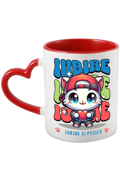 StoryGift Romania Cana Cu Pisica Alba Stil Gangster Cu Palarie Si Inima Text ...