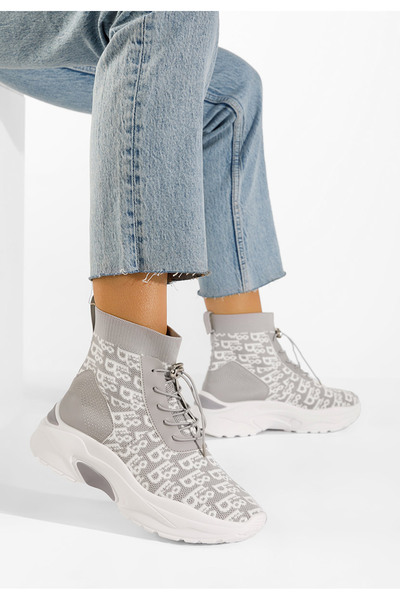 B T Shoes Sneakers High-top Gri Suela