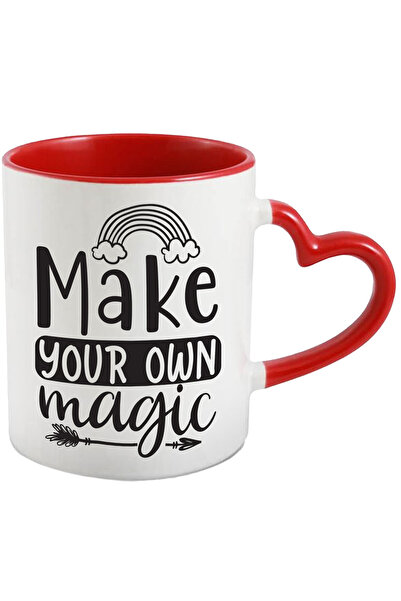 StoryGift Romania Cana Cu Mesajul "make Your Own Magic" - Fa-ti Propria Ta Magie Cu Maner Inima Ro, Cu ,stg
