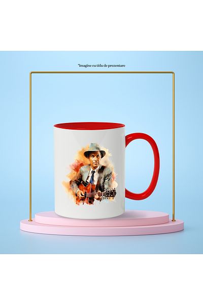 StoryGift Romania Mug With Frank Sinatra, Famous Singer, Artist, Music, Multicolor 330 ml, Wax, With ,STG