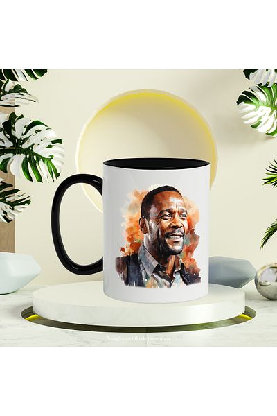 StoryGift Romania Mug With Marvin Gaye, Celebrity, Composer, Musician, Multicolor 330 ml, Ceram, With