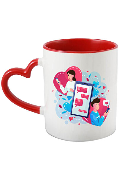 StoryGift Romania Cana Cu Inimi, Telefon, Mesaje, Frunze, Intalnire, Multicol...