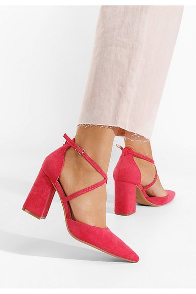 B T Shoes Demitra fuchsia chunky heel shoes