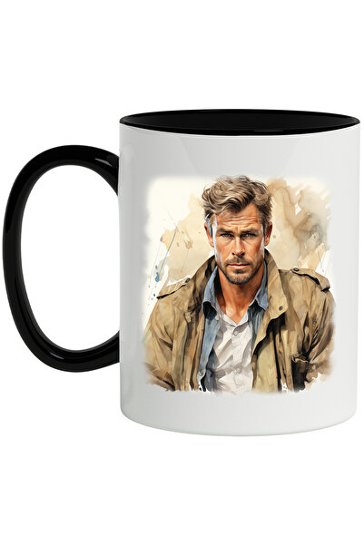 StoryGift Romania Mug With Chris Hemsworth, Australian Actor, Celebrity, Mult...