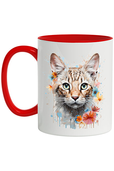 StoryGift Romania Cana Cu Pisica, Flori, Picaturi De Vopsea, Petale, Animal, ...