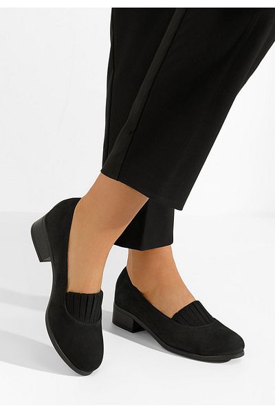 B T Shoes Pantofi Cu Toc Gros Piele Lofty V2 Negri