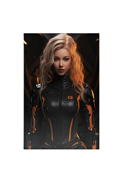 StoryGift Romania Tablou Canvas: Femeie Spion Frumusete, Blond, Intuneric, Mo...