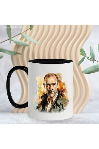 StoryGift Romania Mug With Liam Cunningham, Actor, Movies, Celebrity, Multicolor 330 ml, Ceramic with Ma, With